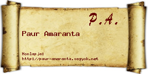 Paur Amaranta névjegykártya